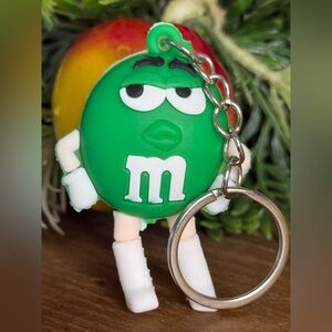 Green M&M Character Keychain